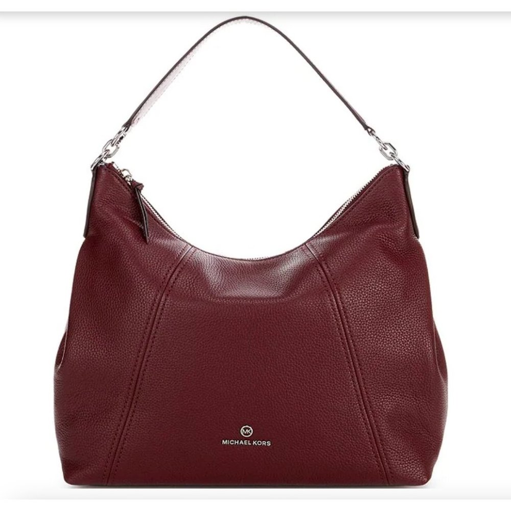 NWT Michael Kors Sienna Large Merlot Leather Convertible Shoulder Bag